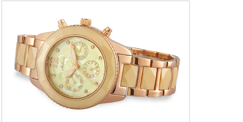 Женские Элегантные керамические часы MELISSA деловые наручные с 3 глазами браслет