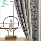 Жаккардовые занавески Slow Soul, белый, зеленый, синий, в китайском стиле, на окно, современные, высокоточные, для гостиной, кухни, спальни