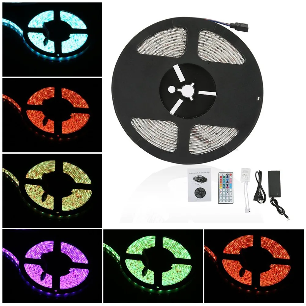 Светодиодные ленты фонари RGB SMD 5050 Водонепроницаемый 16.4ft 5 м 300 светодиодный s 20 Цвета изменение гибкий