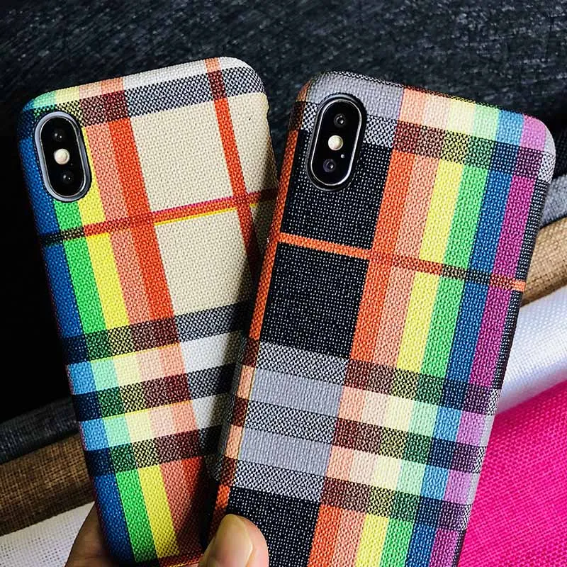 Kerzzil красочная Геометрия телефонные чехлы клетчатые для iPhone X Case Мода жесткий