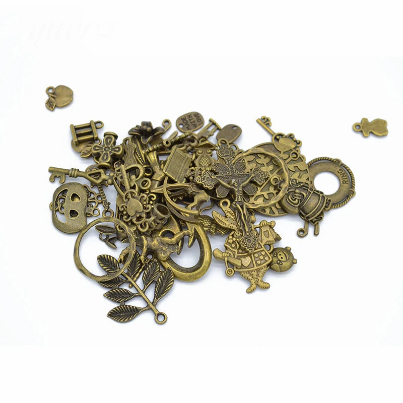 Antique Bronze 30 шт./лот, смешанные Подвески, 5 цветов, виды ключей, подвески в виде животных, подвески для браслета, ожерелья, DIY, аксессуары для изготовления ювелирных изделий - Окраска металла: Antique Bronze