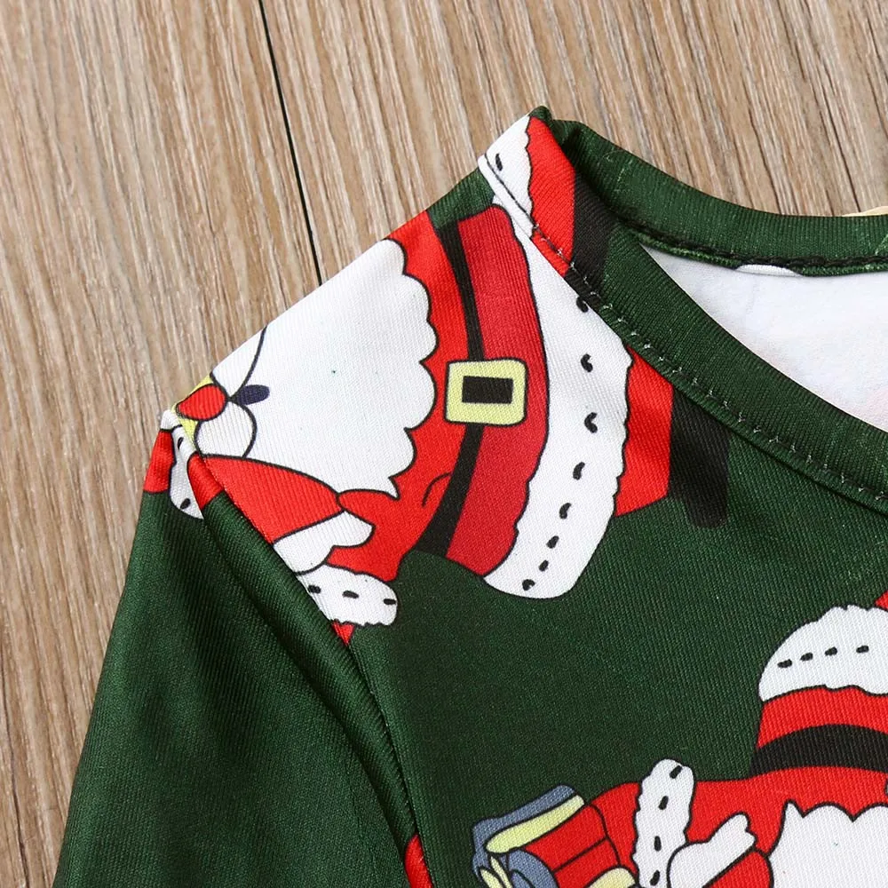 2019 Girls Dress Toddler Kid Baby Clothes Long Sleeve Children Clothing Cartoon Print christmas dress Dropshipping | Детская одежда и