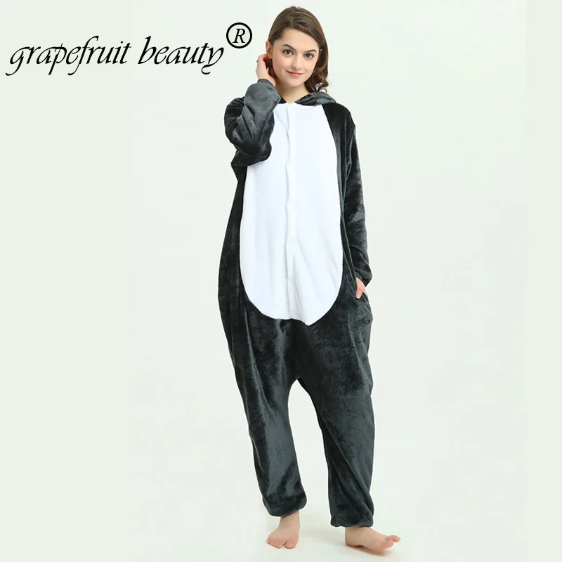 Осенне-зимняя Пижама волк для пары унисекс пижамы из кораллового флиса косплея