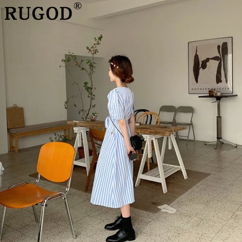 RUGOD элегантный место на пуговицах длинное женское платье Модные V образным