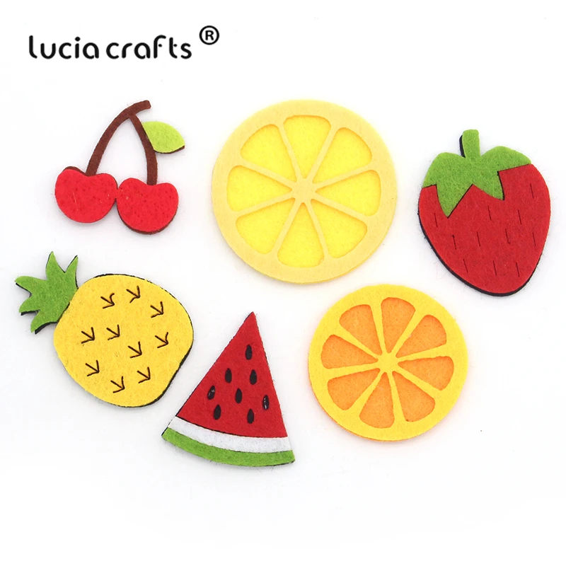 Lucia crafts 5 шт/12 шт фрукты войлочная ткань для DIY Нетканая ткань без Гуле патчи ручной работы аксессуары для одежды B0402