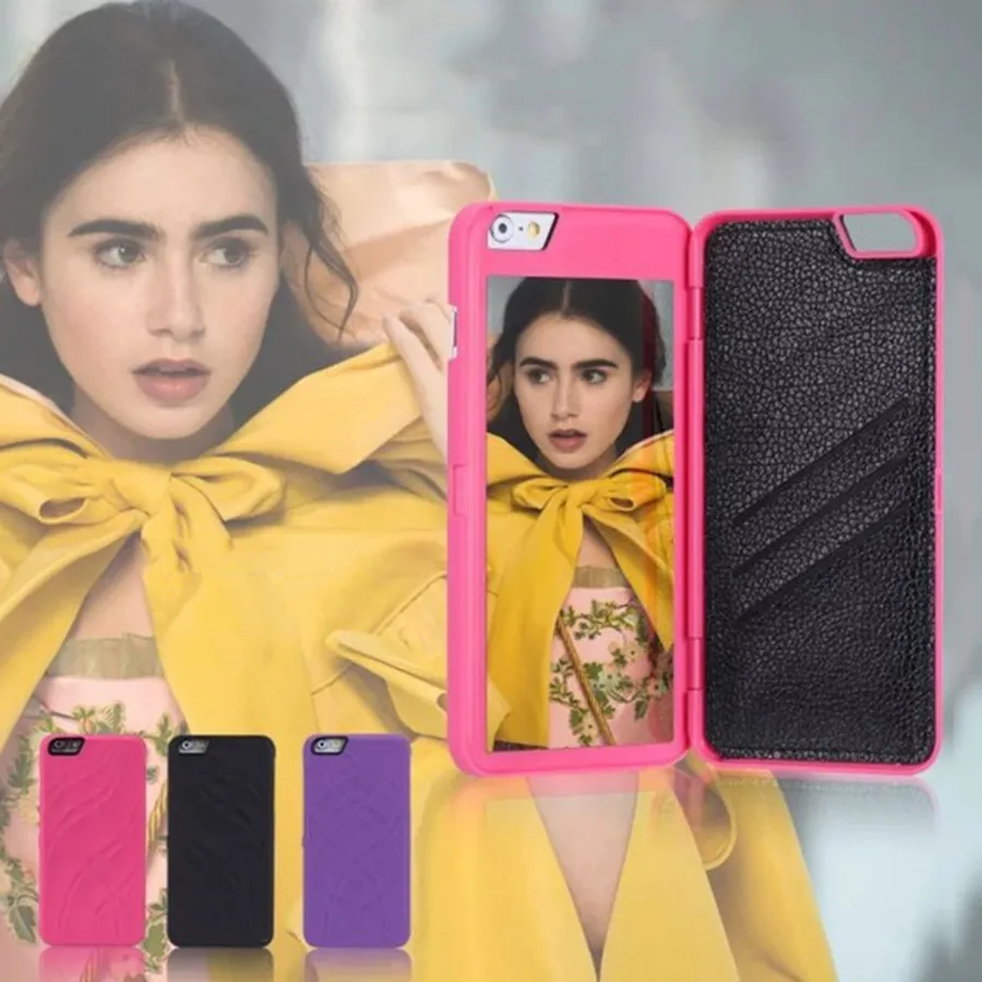 Леди зеркало для макияжа чехол для coque iPhone 8 7 6s Plus 6 plus 5 5S SE кожаный чехол-портмоне для карточек kickstand Filp чехол
