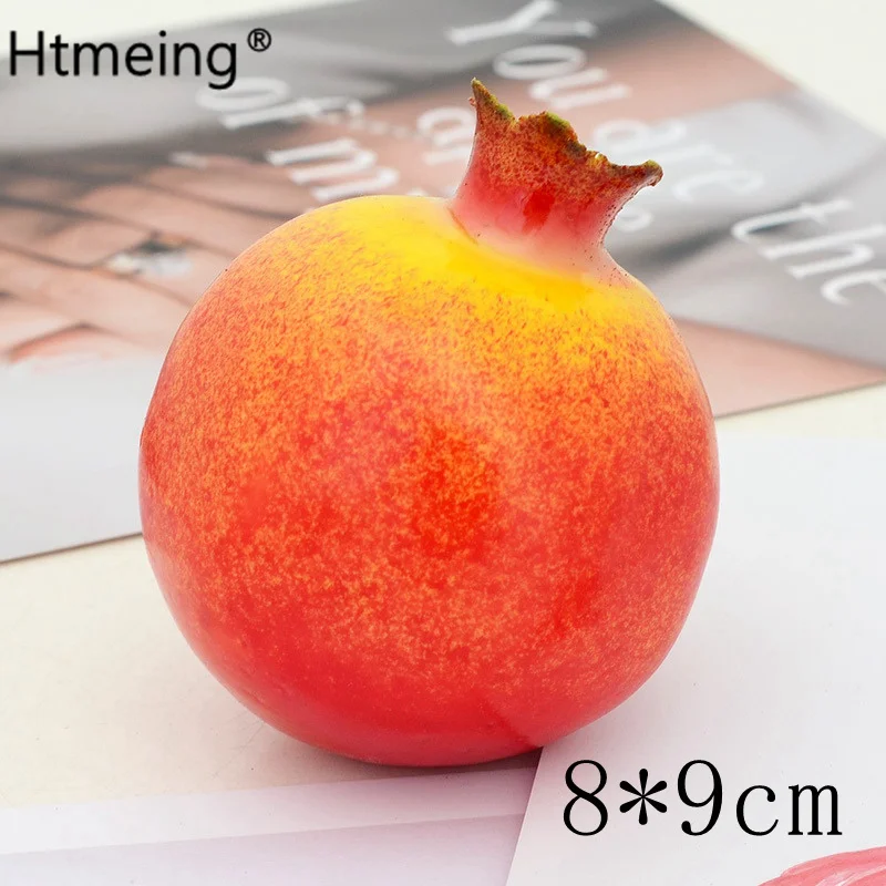 pomegranate Искусственный фруктовый декор для домашнего интерьера, декоративный фруктовый пластик, яблоко, лимон, персик, апельсин, реквизит для фотосъемки, аксессуары для творчества - Цвет: pomegranate