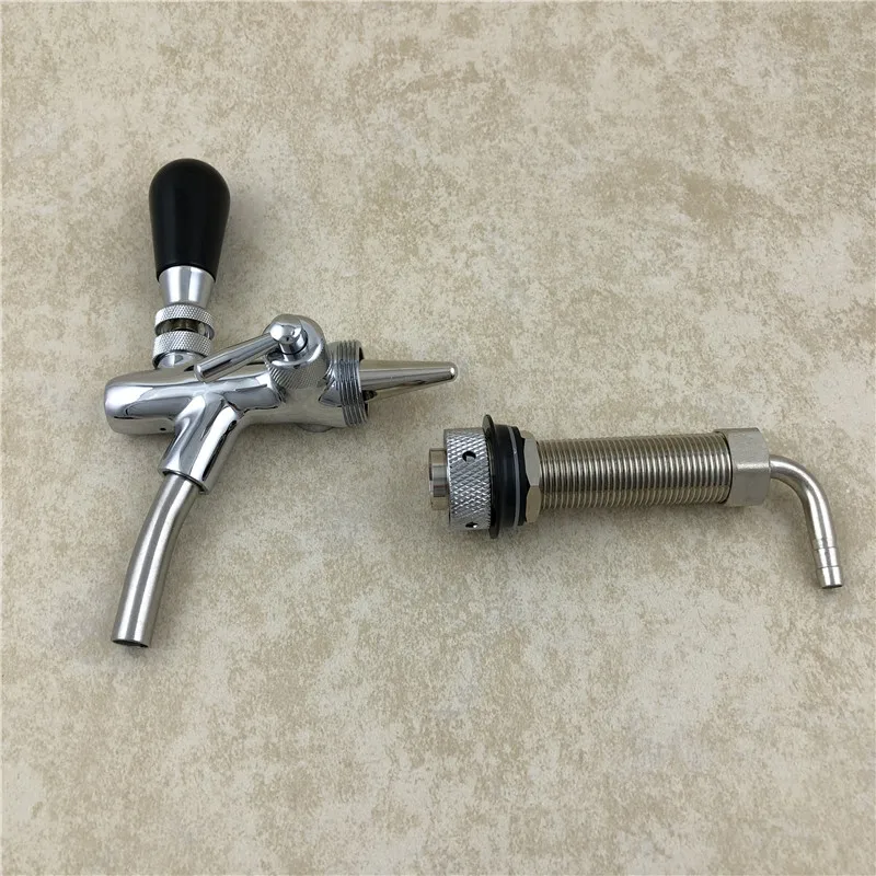 

Adjustable Chrome Draft Beer Faucet & Shank Combo Kit Kegerator Tap Homebrew,chrome plating with 4 inch long shank