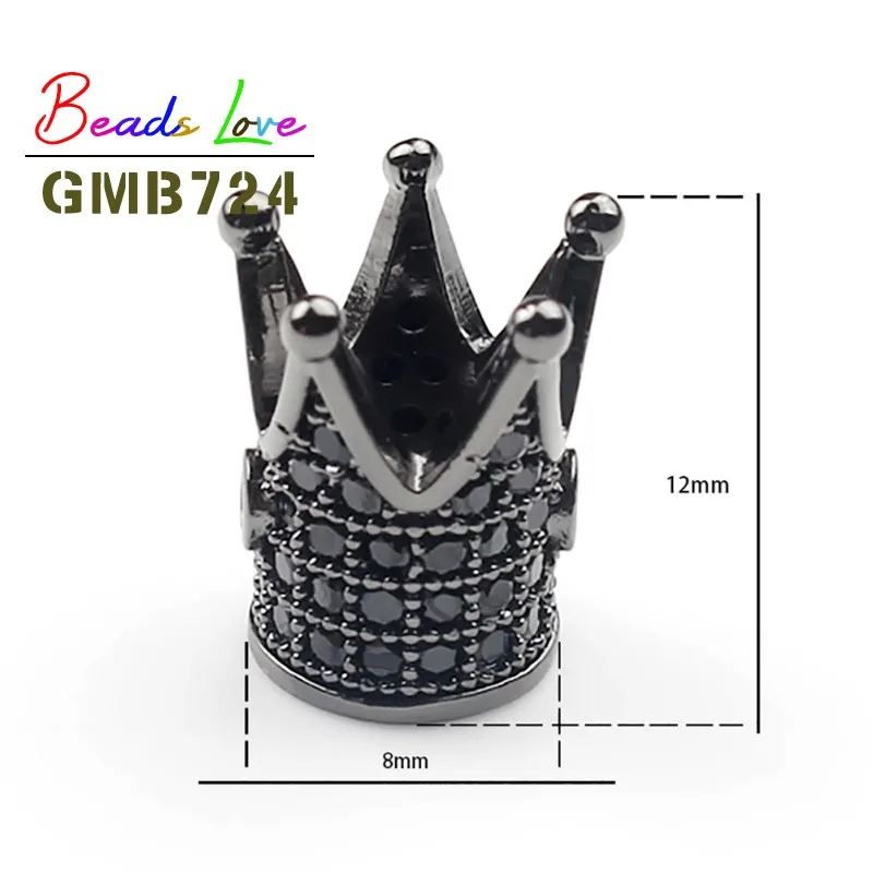 3 шт./лот 12*8 мм роскошная Корона Micro Pave циркониевые кристаллы для самостоятельного