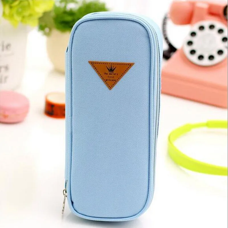 Корейский стиль конфетный цвет краткое холст Карандаш Чехол