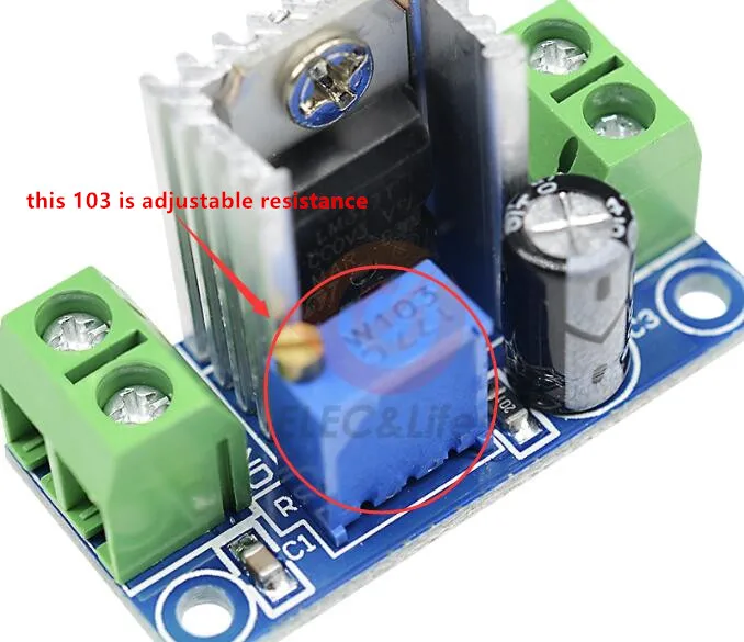 LM317 регулируемый линейный регулятор напряжения модуль питания DC-DC от 4,2 до 40 В до 1,2-37 в понижающий преобразователь
