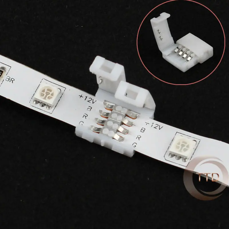 10 шт мм 8 4 контактный разъем Быстрый для 5050 2835 3528 RGB цвет Светодиодные ленты