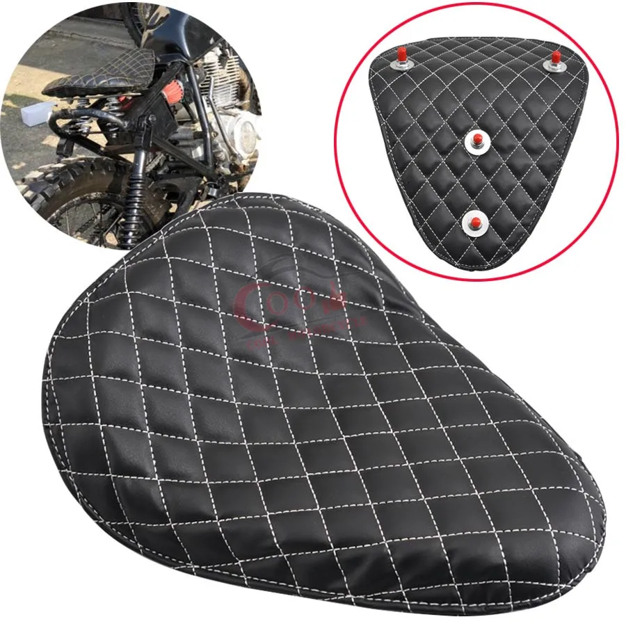Мотоциклетное черное сиденье для соло из синтетической кожи Подходит Harley Honda Yamaha
