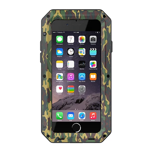 camouflage Роскошный противоударный металлический чехол Doom для iPhone X XS Max 8 7 6 6S Plus 5 5S SE с алюминиевым корпусом для телефона Gorilla glass - Цвет: camouflage
