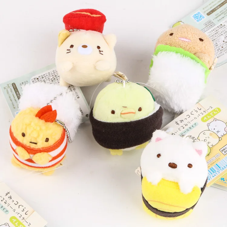 Peluche Плюшевые игрушки Аниме Sumikko gurashi мини плюшевые куклы суши кулоны милый