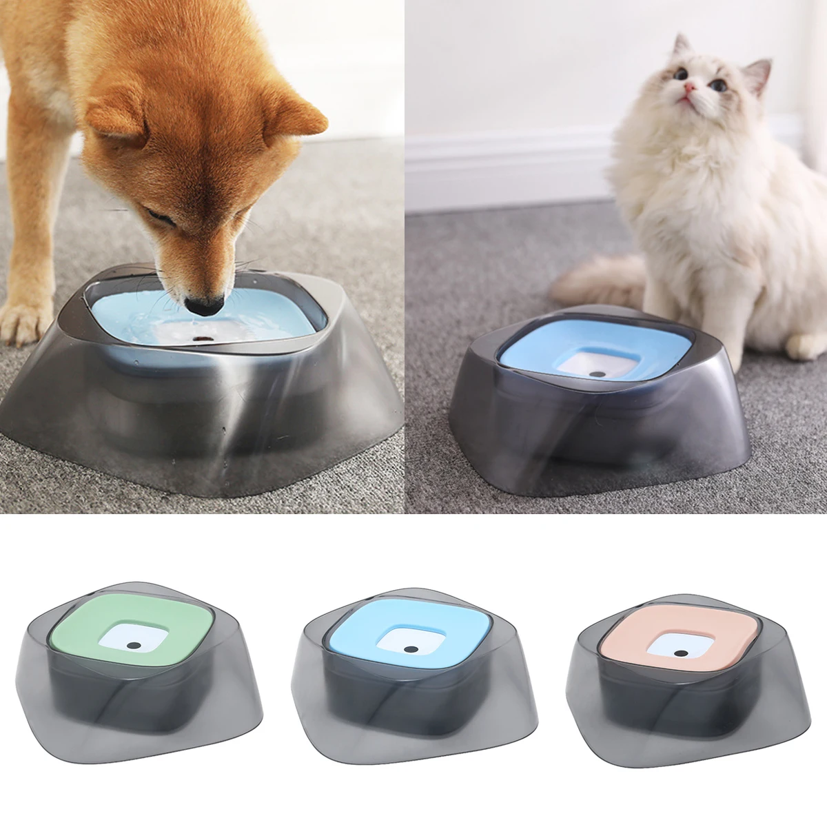 Pet Dog Cat No-Spill Splash-Free миска для воды дозатор корма 1400 мл силиконовая миска для кормления