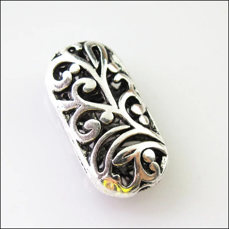 

8Pcs Tibetan Silver Oval Flower Clouds Spacer Beads Charms 11x21mm