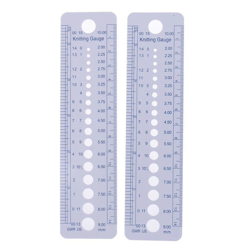 2pcs 14cm Sizer Measure Sewing Tools UK US Canada Sizes Knitting Needle Gauge Inch Ruler Tool High Quality | Дом и сад