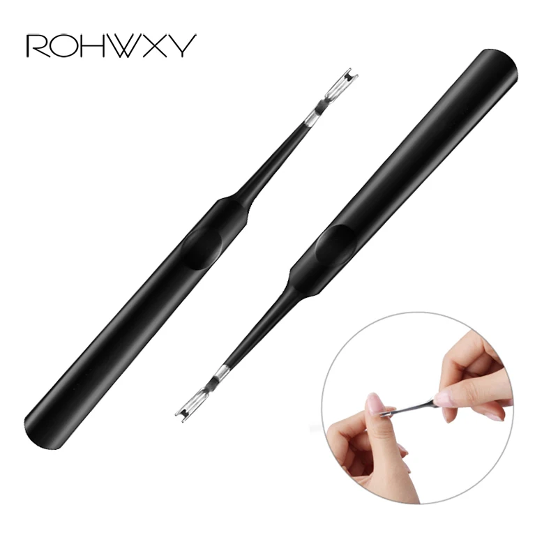 ROHWXY нержавеющая сталь для удаления кутикулы мертвой кожи вилка для маникюра триммер для кутикулы Педикюр Толкатель для кутикулы инструменты для дизайна ногтей