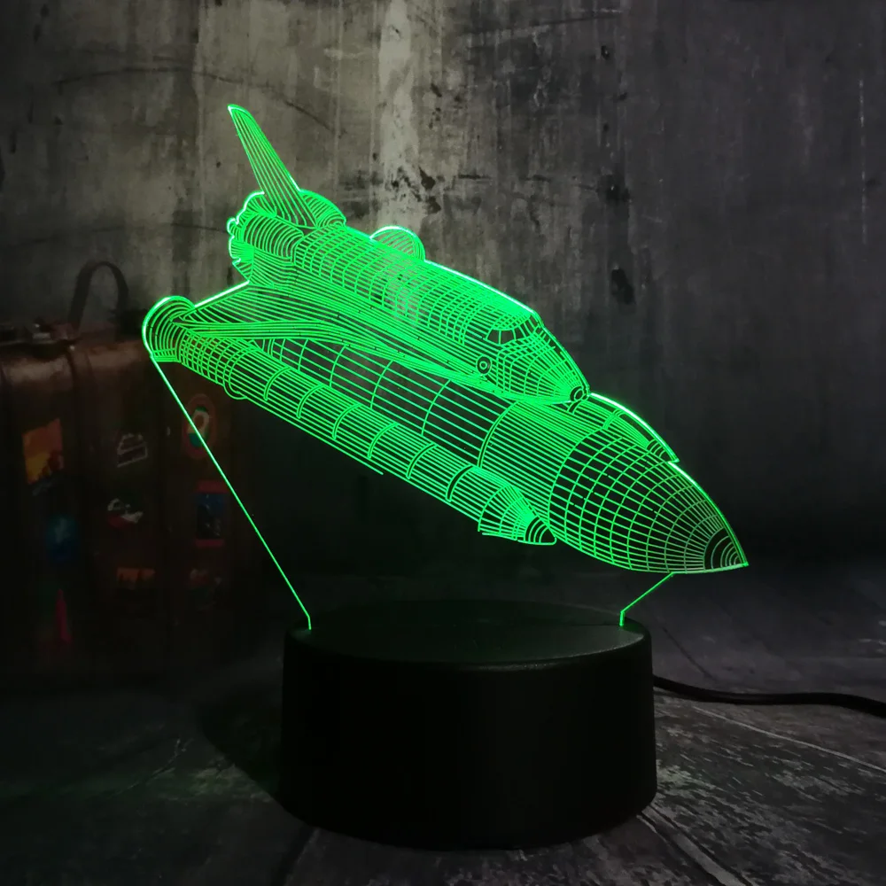 Многоцветный крутой двухслойный самолет 7 цветов изменить светодиодный 3d-ночник самолет настольная лампа ребенок день рождения Рождественский подарок