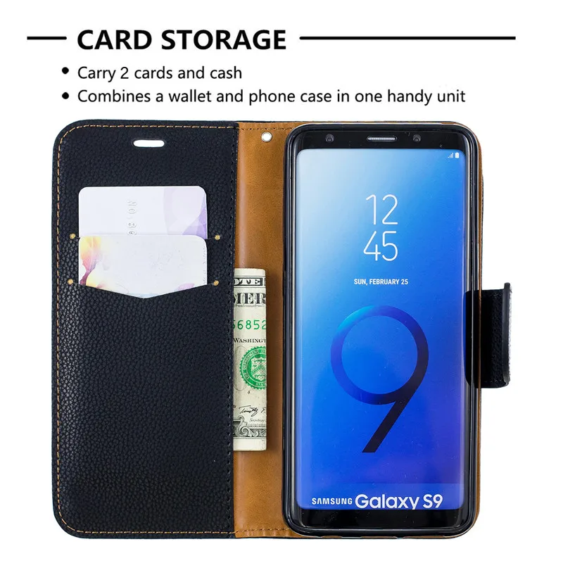 Чехол книжка из искусственной кожи с подставкой для Samsung Galaxy S9|Чехлы-портмоне| |