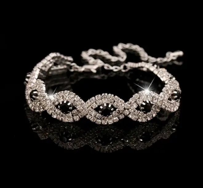Мода женщин ювелирные изделия кристалл браслеты 4 цвет braclets для старинные