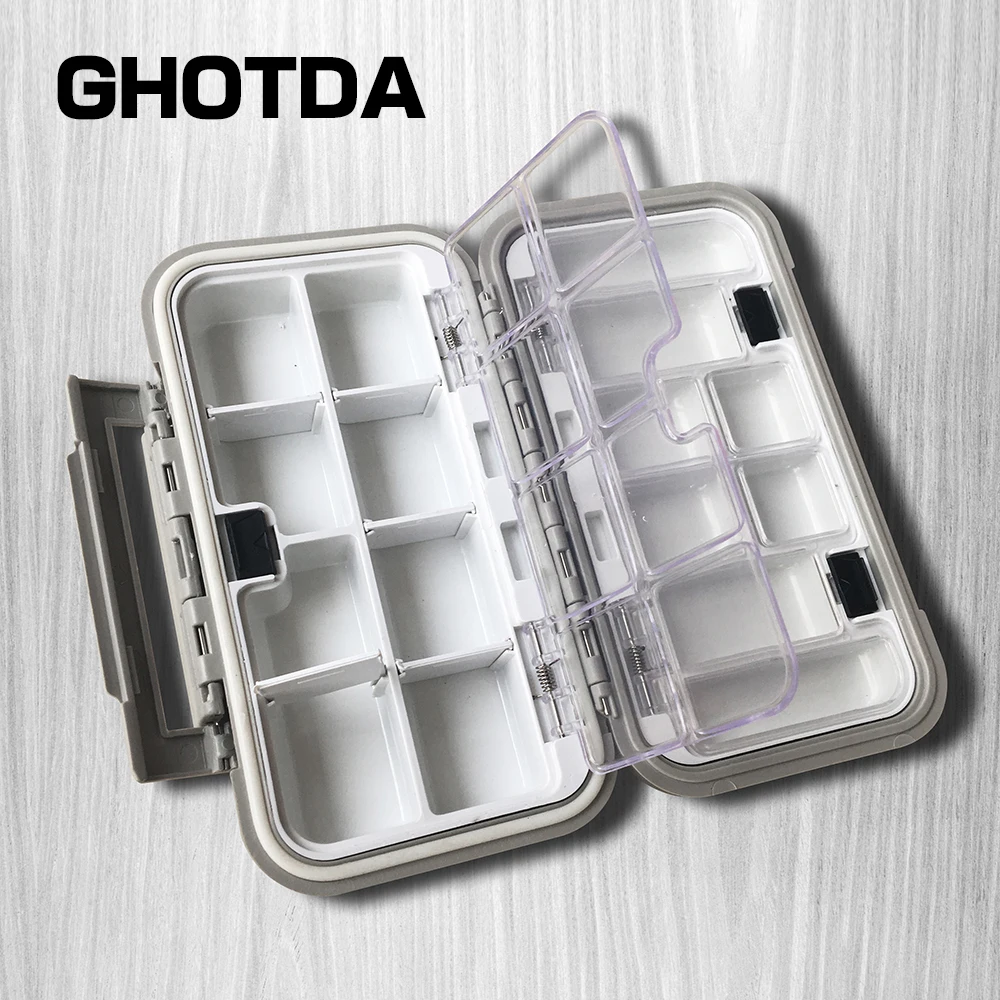 GHOTDA пластиковая коробка для рыболовных снастей квадратная двойная приманка рыболовный крючок приманки чехол для хранения мини Карп рыболовные снасти коробки аксессуары