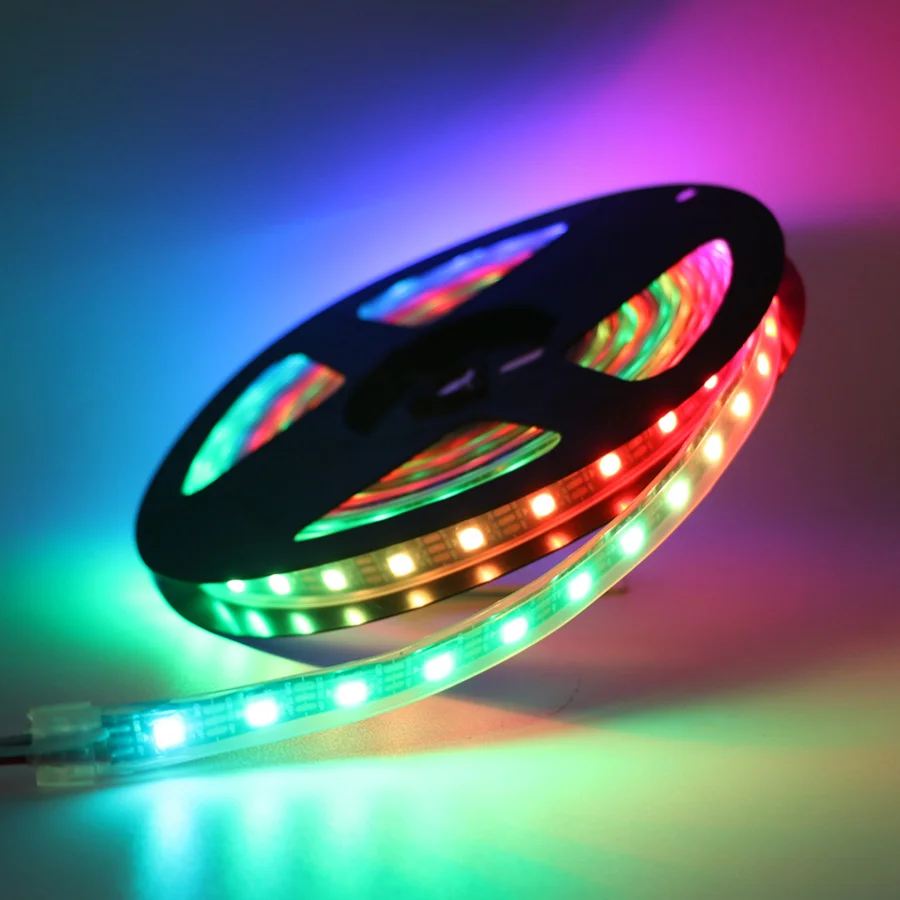 Светодиодная лента WS2811 WS2812 DC 5 В/12 В водонепроницаемая светодиодная RGB светильник
