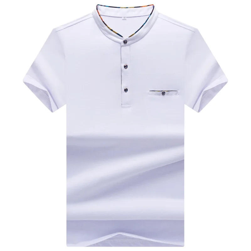 Hommes A Manches Courtes футболки Dete Coton Mince Entreprise De Mode повседневные Avec Boutons мужские Marque Vetements