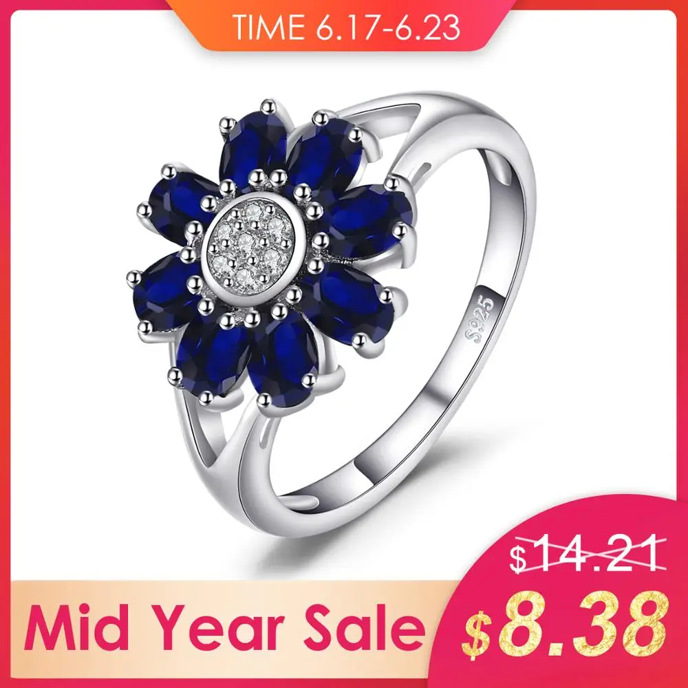 Jewelrypalace 4.6ct Овальный Форма создания сапфир цветок запахом заявление кольцо