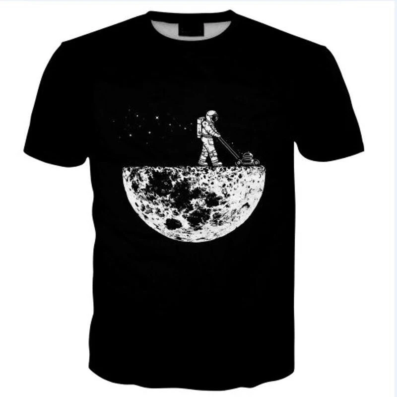 

Cloudstyle 2021 New Men 3D Tshirt Moon Vacuum Cleaner Robot 3D Print Tees Tops Simple Style Fashion Funny T-shirts Streetwear