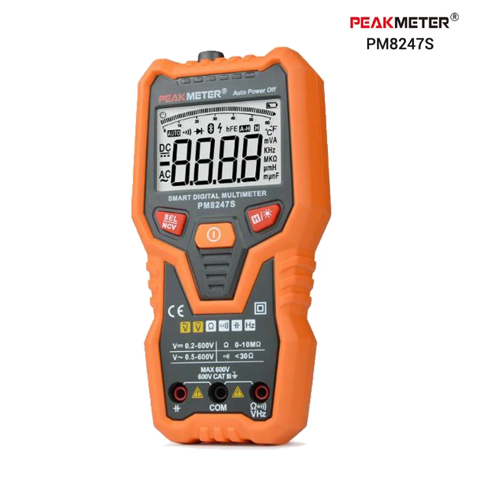 Peakmeter Multimetro умный полностью автоматический Диапазон Цифровой мультиметр