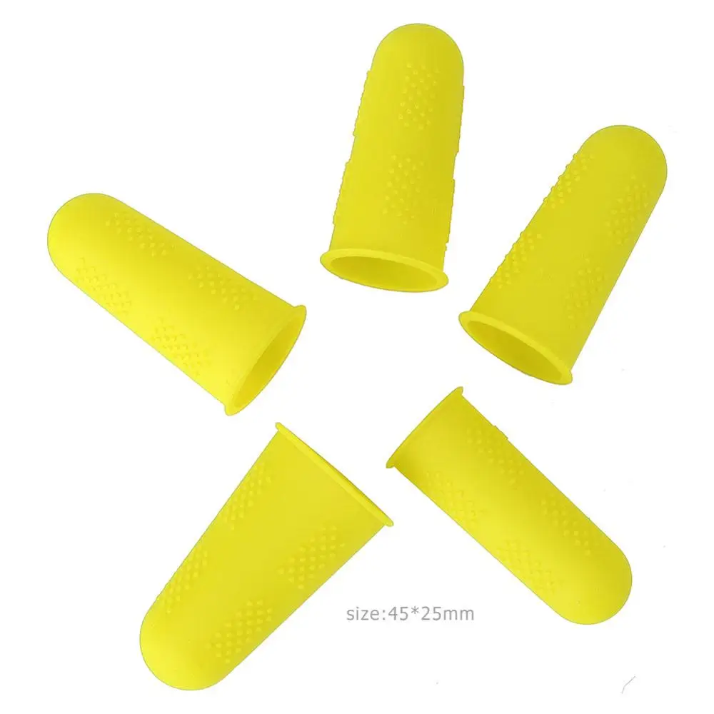 5pcs Yellow Клеевой пистолет наперстки 3 5 штук силиконовые наперстки для высокотемпературных стойких анти-Горячих Частиц без косточек против скольжения - Цвет: 5pcs Yellow