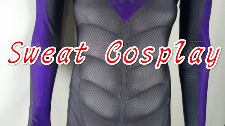 Высокое качество Batman Arkham City Nightwing костюм Дик Грейсон Фиолетовый спандекс лайкра костюм с мышечной обивка Косплэй костюм