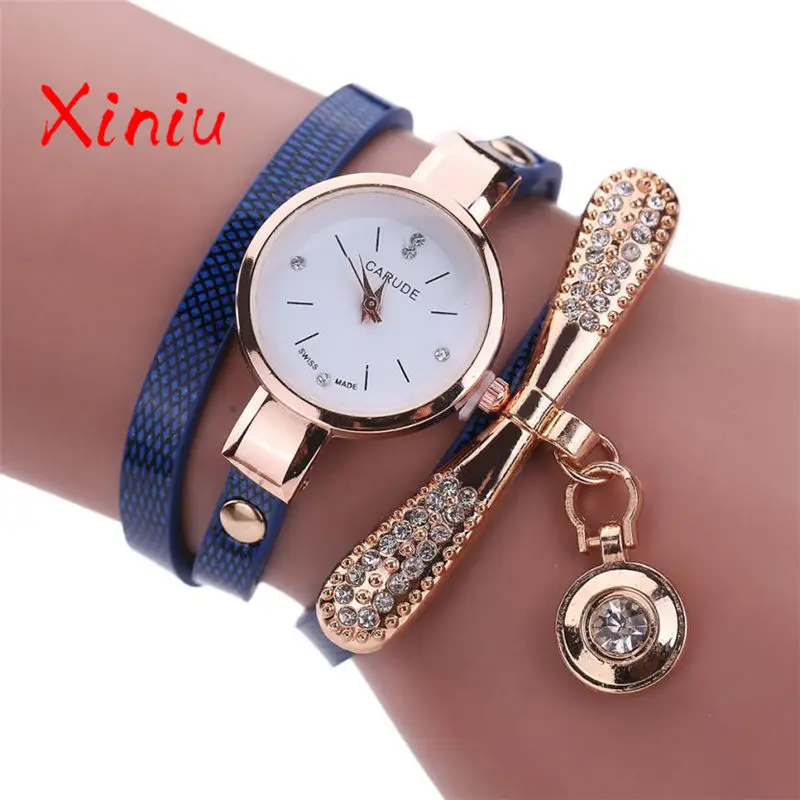 Женские часы модные повседневные женские кожаные Стразы аналоговые кварцевые