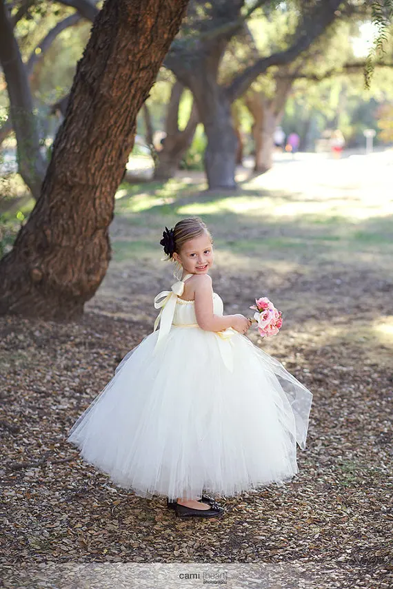 Белое Тюлевое платье-пачка для маленькой подружки невесты свадебное платье с