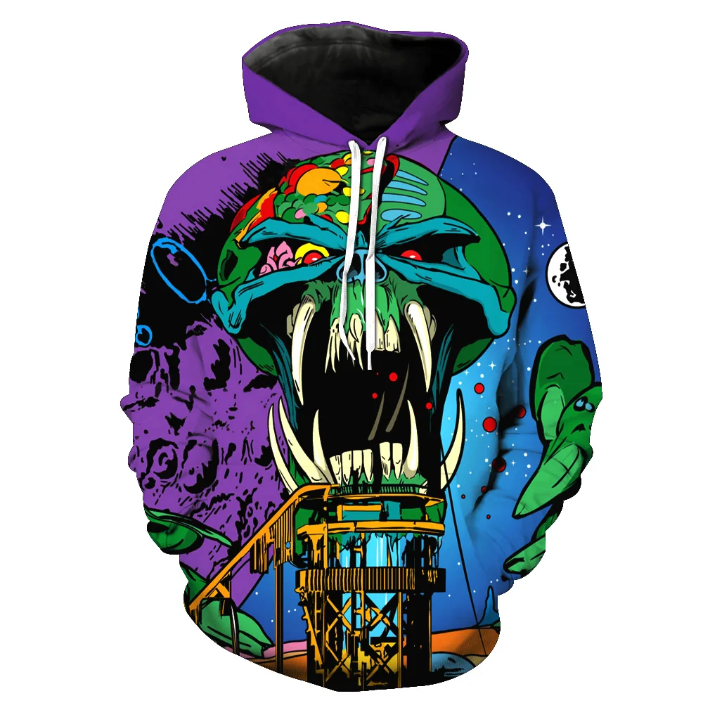 MWBAY 3D Various Skulls Sweatshirts Unisex Men Womens Hoodies Couple Spring Autumn Winter Loose Thin Hooded Hoody Tops | Женская одежда