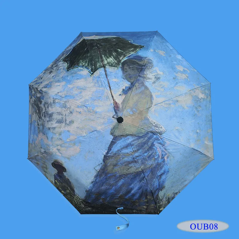OUB08 LIKE RAIN масляной живописи женский зонтик дождь Женский Складной Зонтик Абстрактный художественный дизайн Зонты анти-УФ солнце детские зонтики YHS02 - Цвет: OUB08