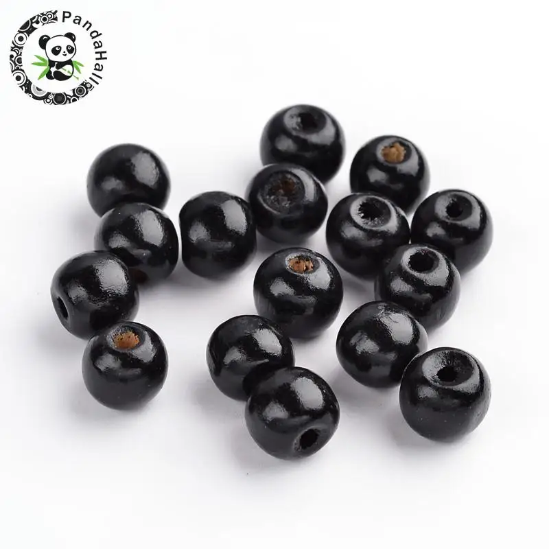

Wood Beads, Dyed, Round, Black, about 12mm in diameter, 10.5mm thick, hole: 3mm