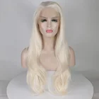 Marquesha бесклеевые Платиновые блонд синтетические кружевные передние парики длинные волнистые парики для женщин термостойкие волокна 24 дюйма