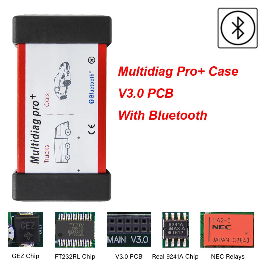 BT Multidiag Pro V3.0 печатная плата multidiag Pro+ NEC Реле WOW. R1 для автомобилей/грузовиков OBD OBD2 Bluetooth сканер CDP TCS автомобильный диагностический инструмент VCI - Цвет: BT Multidiag Pro