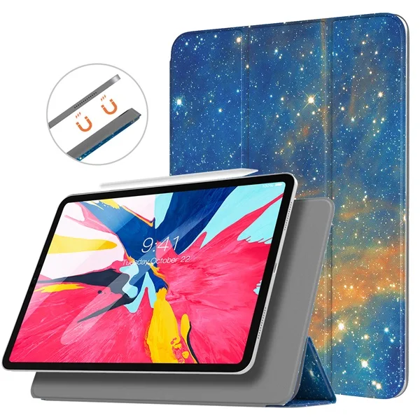 Чехол MoKo для iPad Pro 11 [Поддержка магнитно прикрепить заряд/пара] тонкий легкий смарт-чехол-подставка с автоматическим пробуждением - Цвет: Skystar