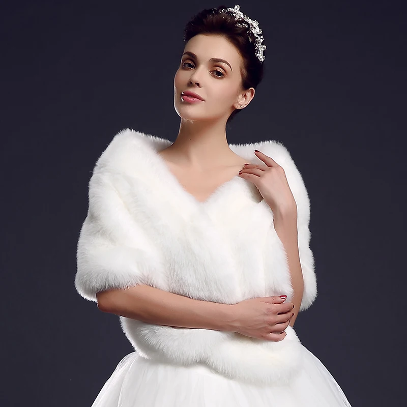 Новое поступление женская накидка из красного и белого искусственного лисьего