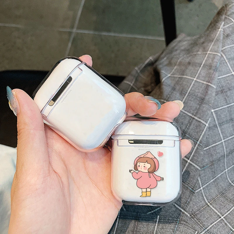 Мультяшный чехол для наушников Airpods 2 шт. милый чехол для Apple Airpods 2 AirPods 1 прозрачный чехол Bluetooth Наушники Аксессуары