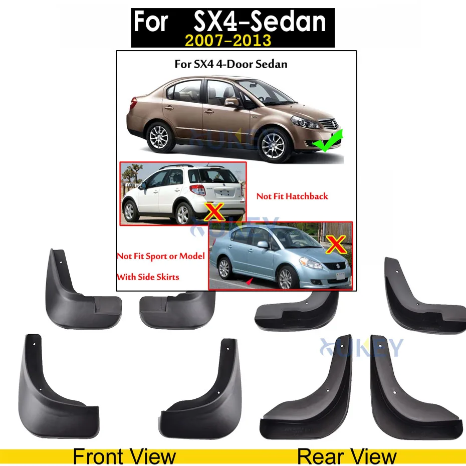 Автомобильные Брызговики для Suzuki Alto Swift SX4 S-Cross Scross Grand Vitara Jimny Escudo Брызговики - Цвет: For SX4 Sedan 07-13