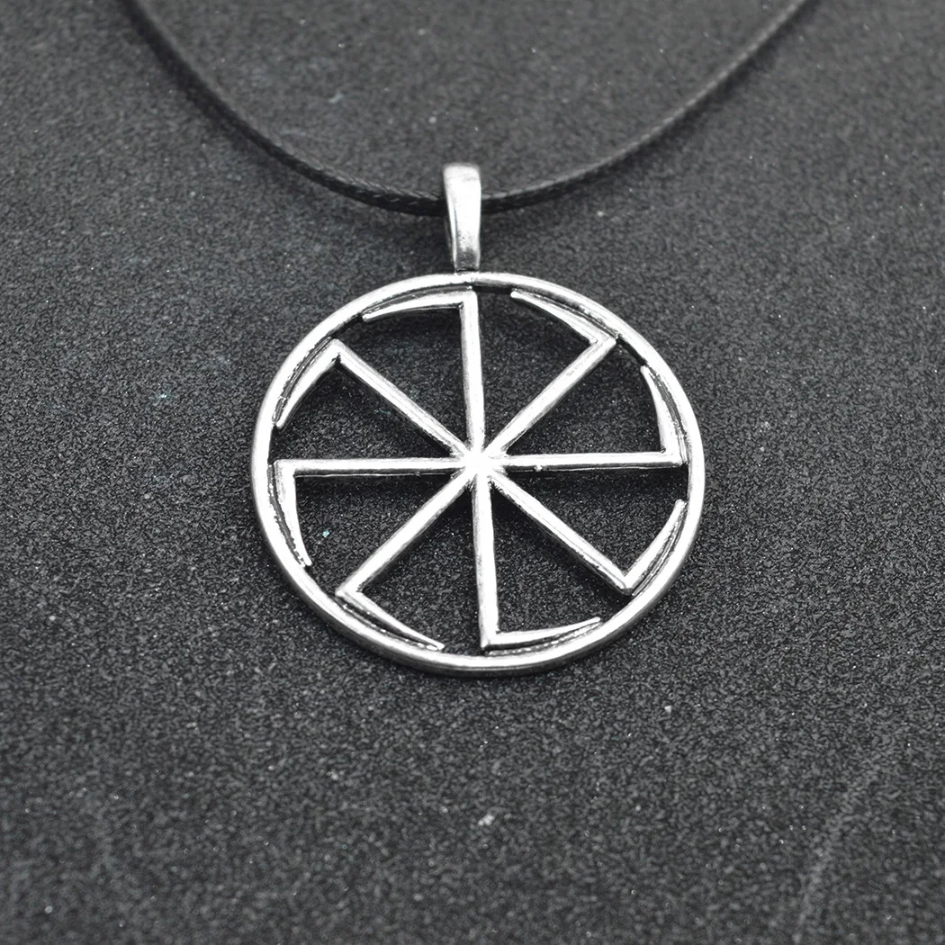 

Slavic Kolovrat Amulet Pagan Sun Talisman Power Male Spinning Wheel of Life Pendant Necklace Men Statement Jewelry
