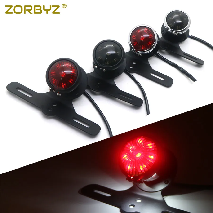 ZORBYZ мотоциклетный Черный винтажный стиль Bates светодиодный задний стоп
