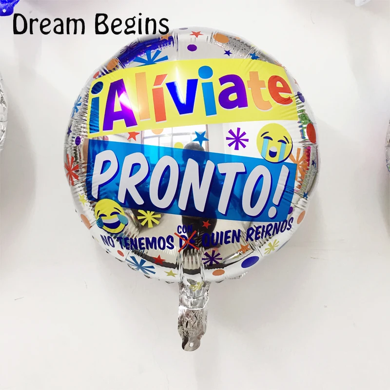 DB 2Pcs lot English get well soon best wishes health discharge party decoration 18inch round foil blessing spanish balloons | Дом и сад