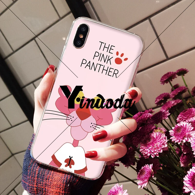 Yinuoda Розовая пантера прозрачный мягкий чехол для телефона Apple iPhone 8 7 6 6S Plus X XS MAX 5 5S