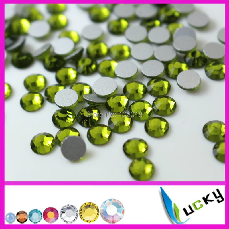 Супер Блестящий граней для дизайна ногтей кристалл dmc 1440 шт. ss20 olivine цвет не